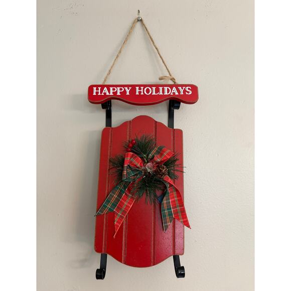 3PC Kitsch Old-Fashioned Christmas Decor Sled Reindeer Sleigh - Picture 2 of 8